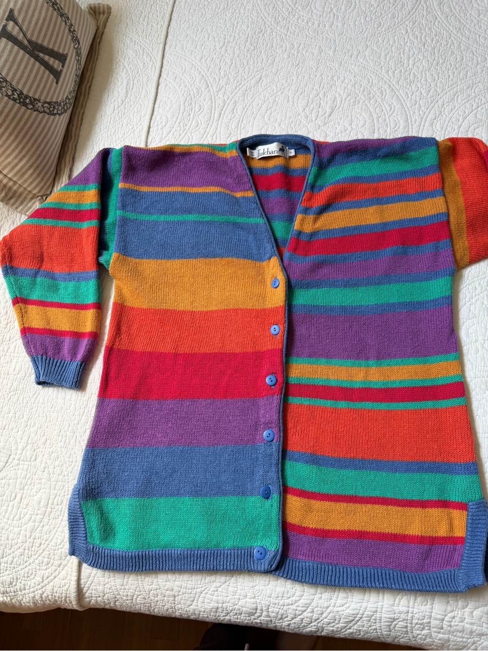 Tulchan vintage Ramie Cotton cardigan colorful striped